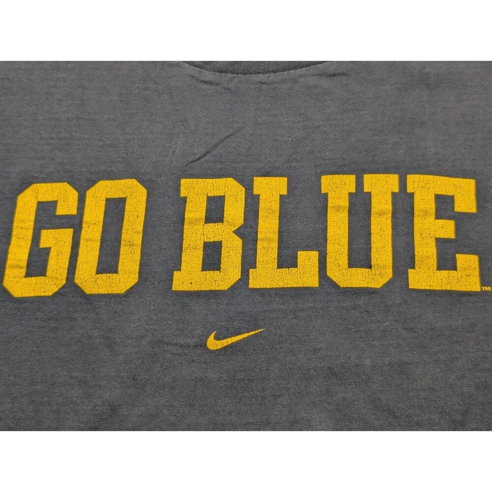 Vintage Y2K Michigan Wolverines Nike Go Blue Shirt XL Navy Men’s - Picture 2 of 8